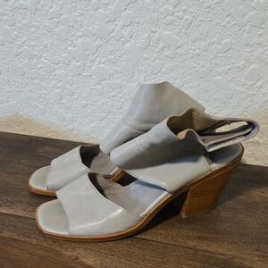 Eileen‎ Fisher Grey Leather Wedge Sandals